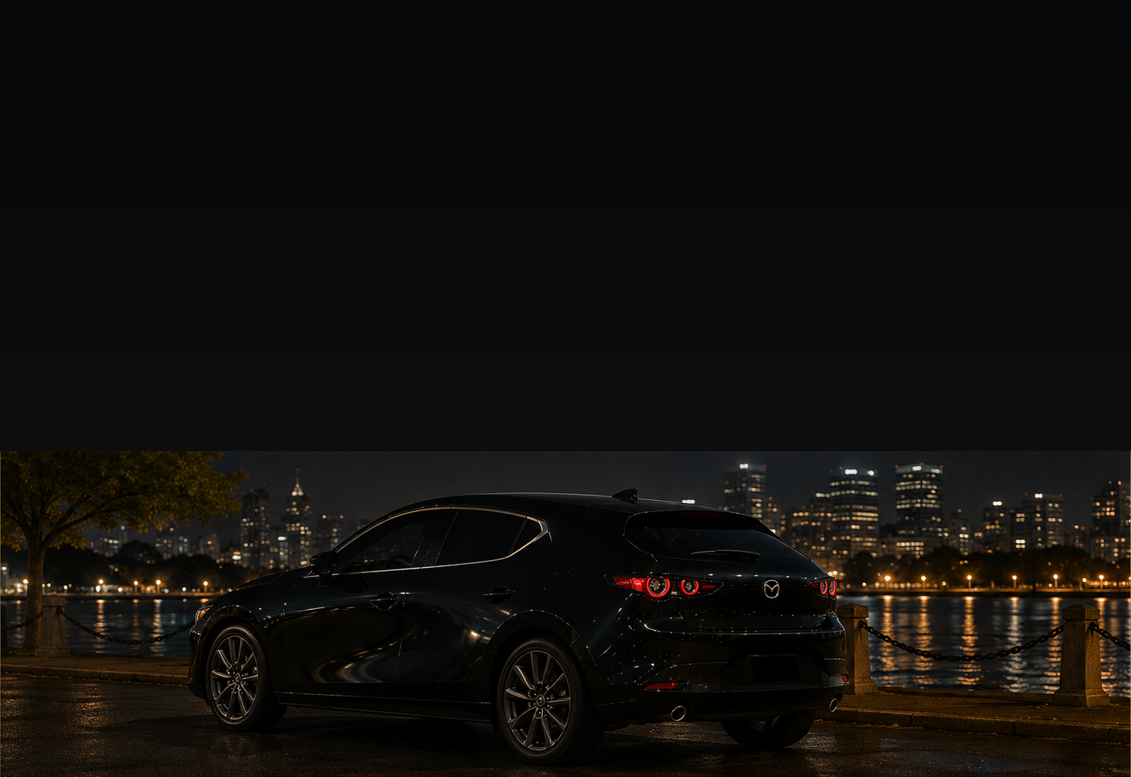 Approved black Prestige vehicle at the waterfront